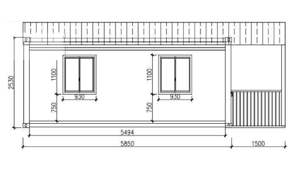 side tiny home design floor plan